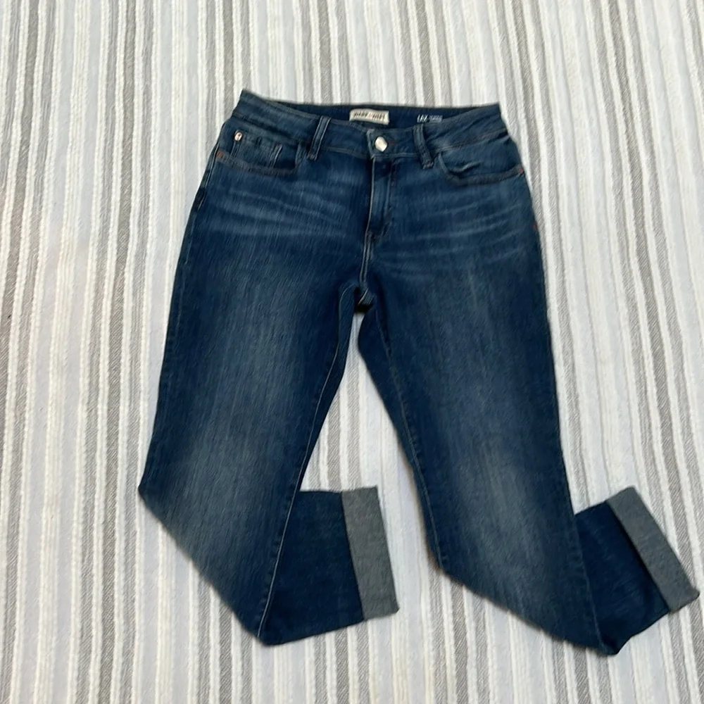 Wrap‎ Weft Womens High Rise Straight Leg Stretch Jeans Dark Wash Size 6 28